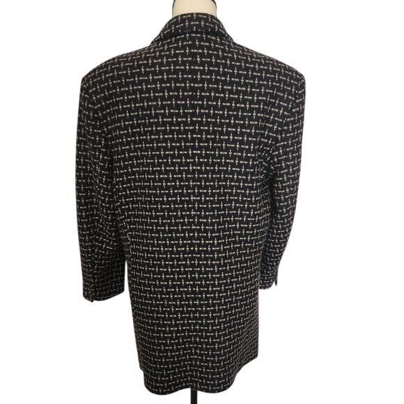InWear Italian Wool Blend Black White Single Breasted Classic Blazer Size Medium - Picture 6 of 7